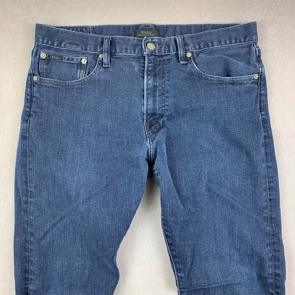 Ralph Lauren Polo Mens Pants 33 Blue Jeans Varick Slim Straight Denim 33x32 - Picture 2 of 13